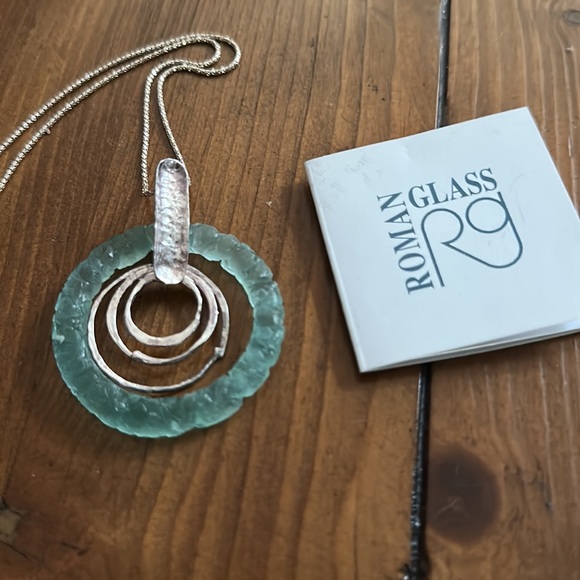 Roman Glass Sterling necklace - Picture 6 of 10